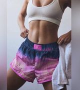 FREE PEOPLE FP Movement Varsity Blues Shorts L Heatwave Combo $40 Retail NWT Pink Size L Photo 0