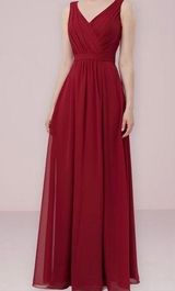Christina Wu Dress Size 10 Color Red Claret Pleated Photo 0