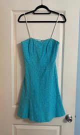 Blue Strapless Mini Dress Photo 0