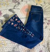 Bamboo Embroidered Flare Jeans Photo 0