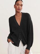 Jenni Kayne Organic Cotton Cocoon Cardigan in Black size medium Photo 0