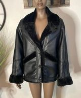 Faux Leather Fur Coat Photo 0