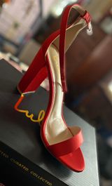Lulus Red Satin Heels Photo 0