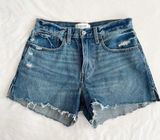 Abercrombie & Fitch Dark Denim Mid Rise Boyfriend Short Photo 0