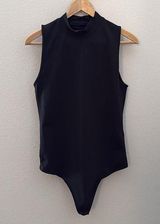 Abercrombie and Fitch Soft AF Mock Neck Black Sleeveless Bodysuit Size Large Photo 0