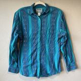 Vintage Wrangler Women’s Shirt Button Aztec Blue cowgirl Cowboy Western Rodeo M Photo 0