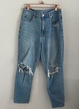 American Eagle Mom Jean Distressed Denim Jeans Boho Festival 6 Short Photo 0