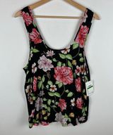 NWT Kensie Tank Pajama Sleepwear Top Floral Black Pink Size Large‎ Photo 0