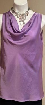 Loft Soft Purple Satin Cowl Neck Sleeveless Blouse Sz M Photo 0