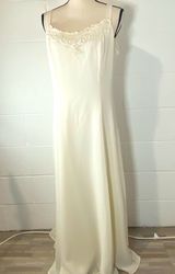 Aspeed Off White Cream Long Wedding Prom Formal Dress w Beaded Appliqué Photo 0