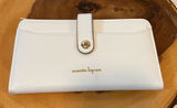 Nanette Lepore White Bifold Women's Wallet Pebbled Faux Leather Gold accents Photo 0