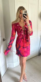 Long Sleeve Ruffle Mini Dress Photo 0