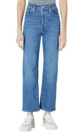 Levi's Ultra-High Rise Ribcage Straight Jeans 25 x 27 Summer Slide Medium Wash Photo 0