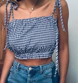 Mint Vanilla NWOT checkered Top Photo 0