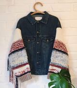 ZARA knit sleeve denim jacket! Photo 0