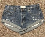 One Teaspoon Bandits Jean Denim Shorts Size 27 Photo 0