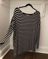 Piko Black & White Striped Long Sleeve Dolman Photo 0