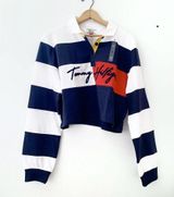 Tommy Hilfiger NWT  Cropped Striped Polo Shirt Photo 0