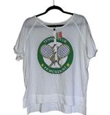 NWT Free People X FP Movement Inhale Henley Graphic T-Shirt Photo 0