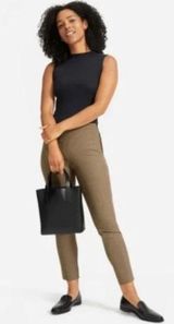 Everlane The Way High Drape Pant Brown Houndstooth Ankle Career Work Women Photo 0