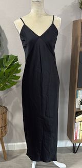 nwt // a new day satin vneck spaghetti strap maxi dress with side slit Photo 0