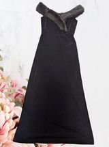 CACHET Vintage Velvet Dress with Faux Fur Trim~ Sz 6 Photo 0