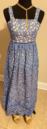 Gianni Bini nude/blue lace maxi Dress xs Photo 0