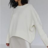 NWT Commense Candyfloss Oversized Pullover Sweater in White Size M Photo 0