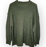 Topshop Women's Green Chunky Knit Mock Neck Oversized Sweater Size S US 4-6 Photo 0