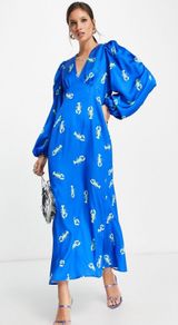 Blue Lobster Print Wedding Guest Dresss Never Worn  Photo 0