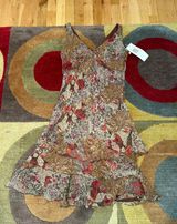 Robbie Bee NWT Signature by  Y2K Vintage 100% Silk Floral Ruffle Dress Size 6 Photo 0