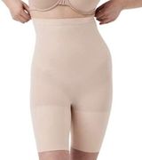Spanx Higher Power Short, Nude, Small. High Waisted, Thigh Slimming, 2745 Photo 0