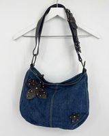 Vintage Y2K Boho Fairycore Denim Shoulder Bag Whimsical Floral Photo 0