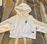 White Cropped Bolt Sweatshirt Photo 0