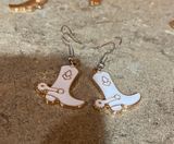 Handmade White Cowboy Hat Earrings Photo 0