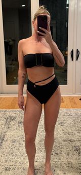 WeWoreWhat High Waisted Bikini With tortoise Shell Embellishment Photo 0