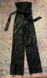 Strapless Leather Jumpsuit  Photo 0