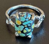 Mixed 3 color gemstone S925 silver ring size 8.25 Photo 0