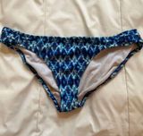 Jessica Simpson | Blue & White Patterned Bikini Bottoms XL Photo 0