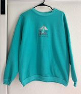 Exist Vintage Crewneck Sweatshirt Port Sanilac Michigan Teal Large Sweater 90s y2k vtg Photo 0