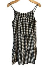 Hayden Sleeveless Dress Womens Size L Black White Checkered Midi Sundress Photo 0