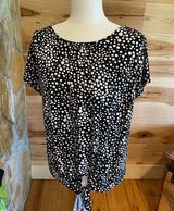 Rafaella‎ black polka dot shirt size medium Photo 0