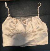 ZARA Shiny Gold Crop Top Photo 0