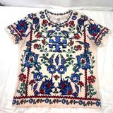 Tory Burch Porcelain Thistle T Shirt Short Sleeve Women’s Large Photo 0