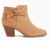 Torrid BEIGE FAUX SUEDE SIDE BOW BOOTIE Photo 0