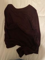 Brandy Melville brandy burgundy button up long sleeve top  Photo 0