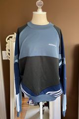 Adidas Striped Navy Blue Sweatshirt Photo 0