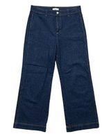 LOFT The Wide Leg Dark Rinse Trouser Denim High Rise Jean Sz 30/10 Photo 0