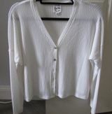 Hippie Rose Junior's Waffle Knit Button Front Cardigan - Size Medium Photo 0