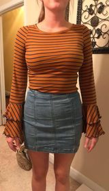 Free People Orange With Navy Stripes Photo 0